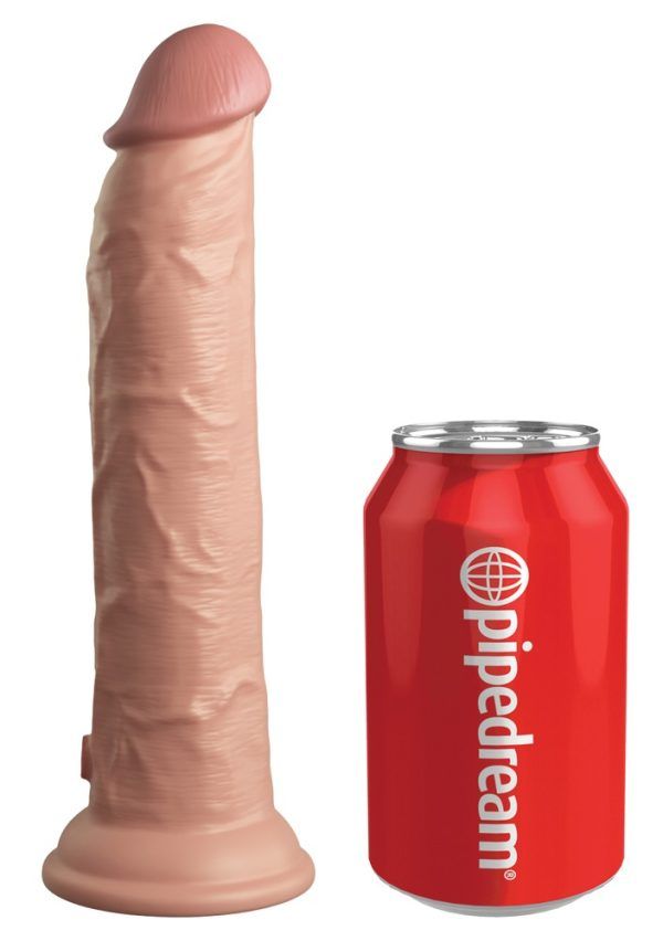 9â Vibrating + Dual Density Silicone Cock with Remote